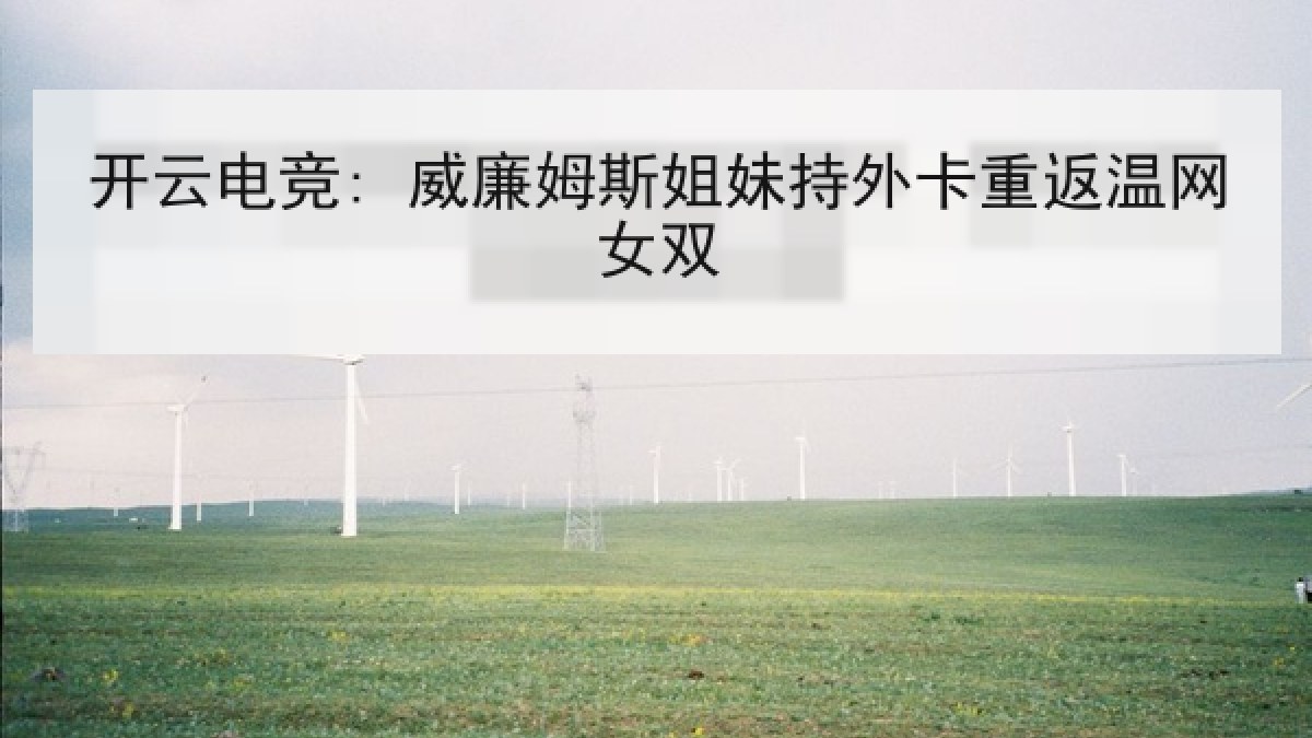 开云电竞: 威廉姆斯姐妹持外卡重返温网女双